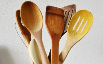 wooden kitchen utensils