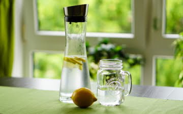 clean drinking water in a glass