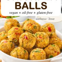 Pinterest image for the vegan chickpea balls