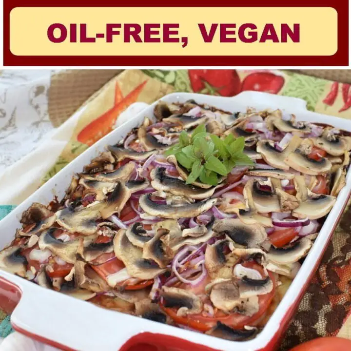 Zucchini Pizza Casserole Vegan, Oil-free