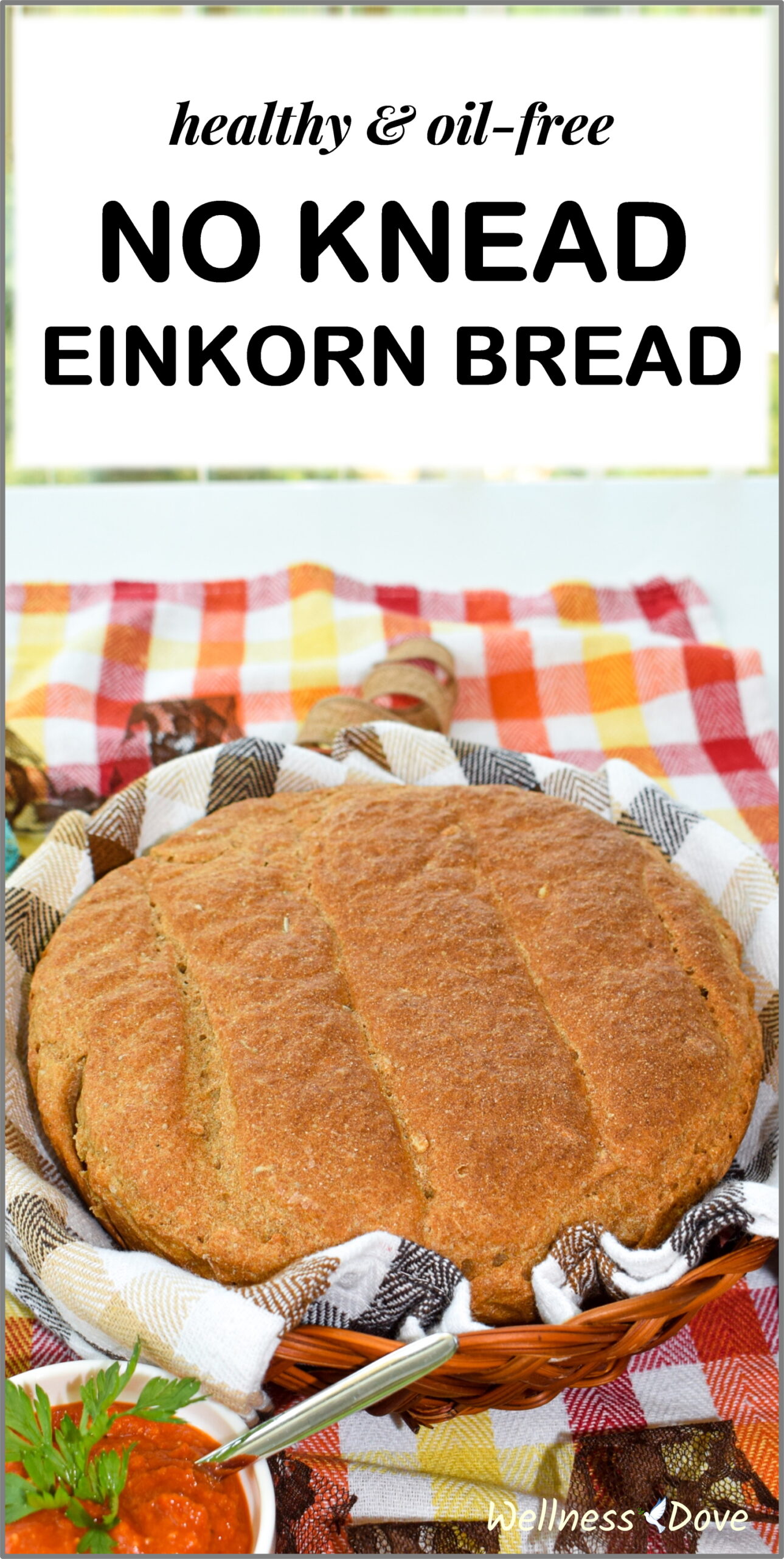 No-knead einkorn bread with sunflower seeds