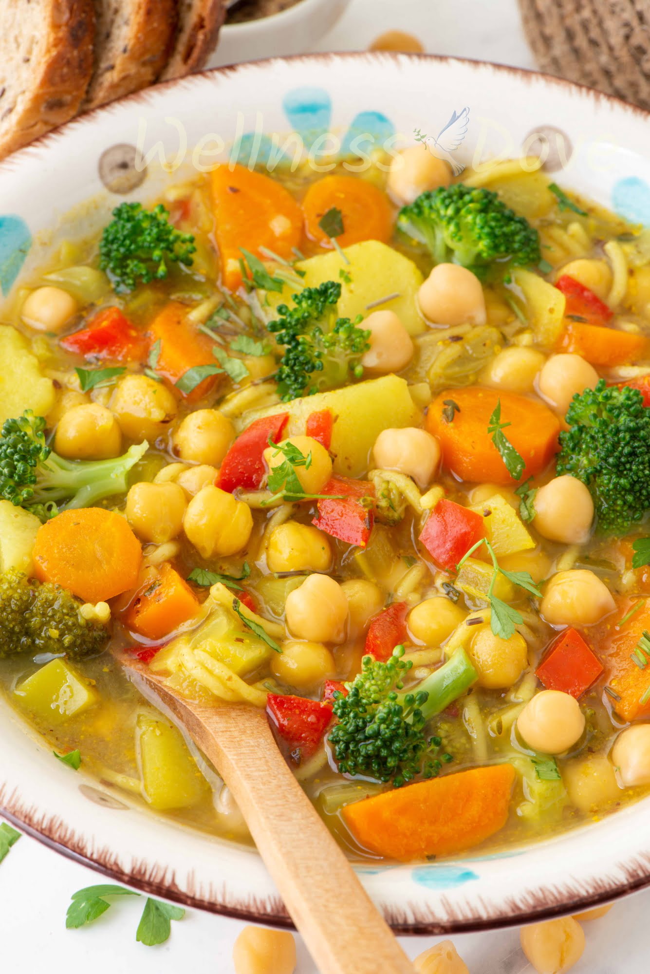 Hearty & Fresh Chickpea Broccoli Soup | WellnessDove