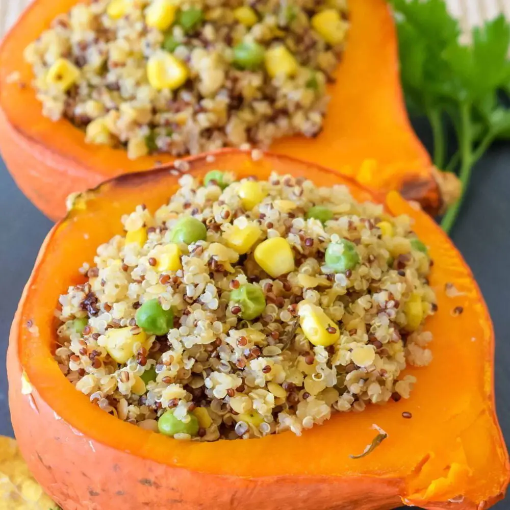 Vegan Quinoa Stuffed Squash ¾ view