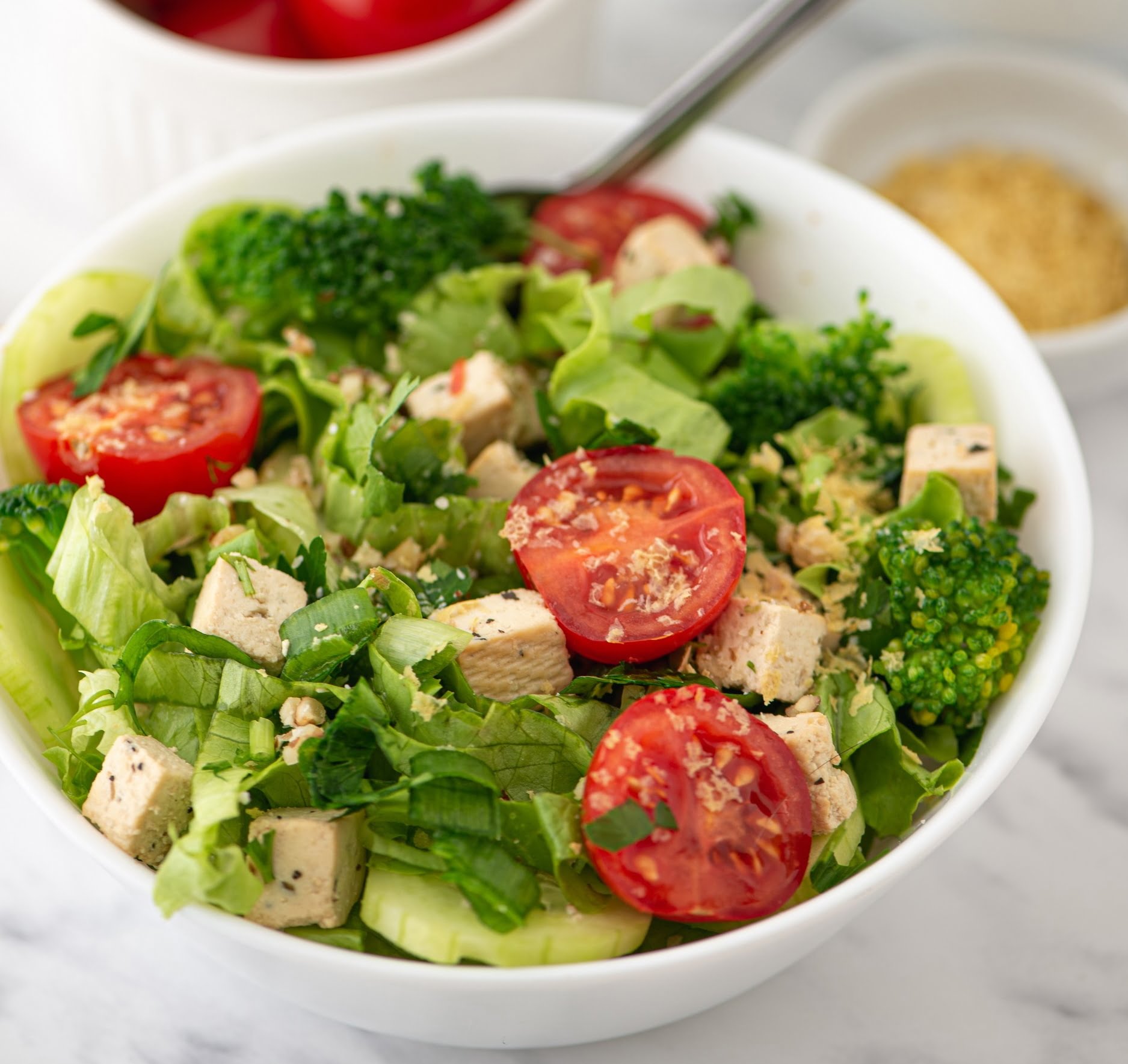 Broccoli & Tofu Green Salad | WellnessDove