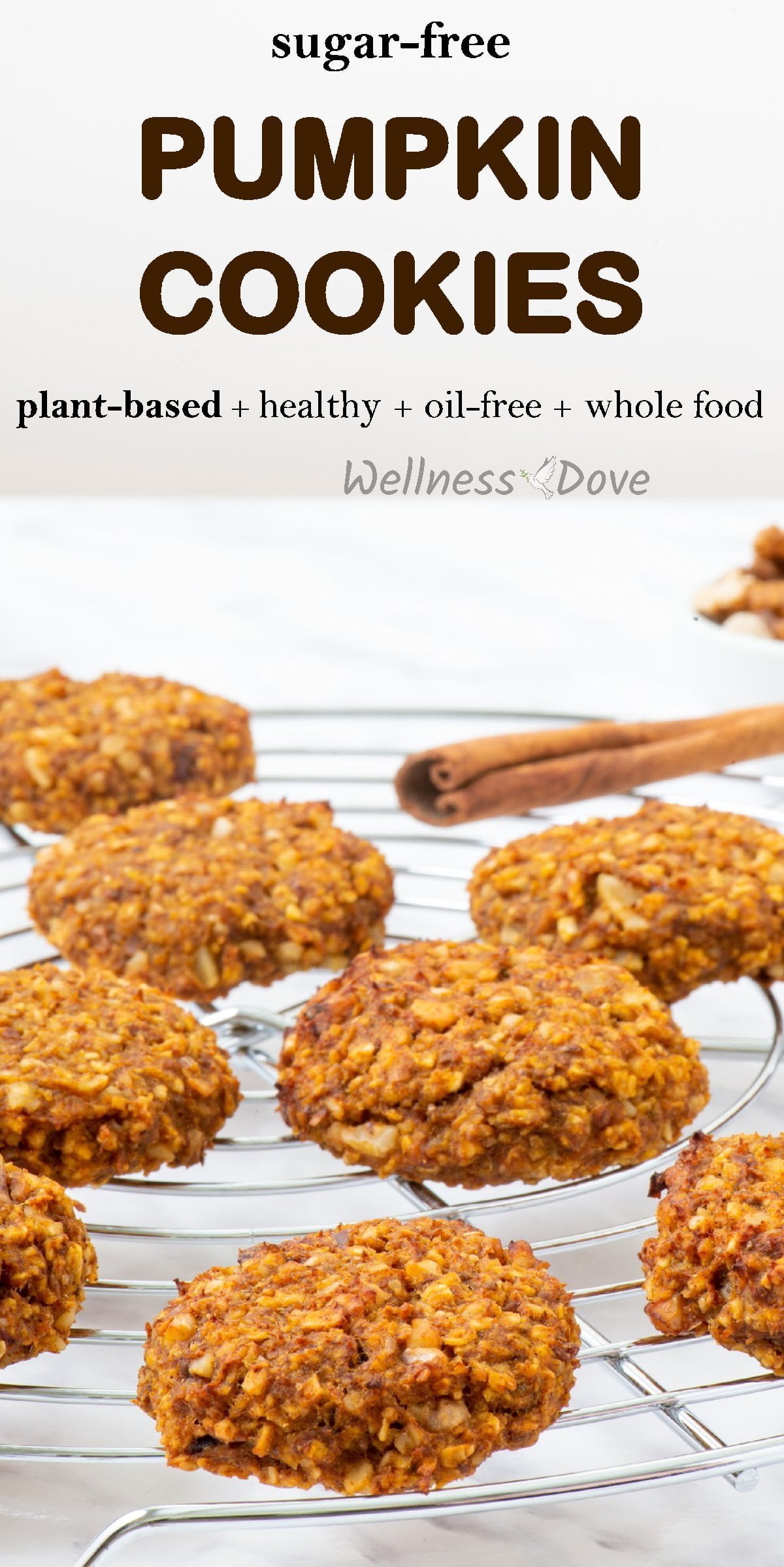 Vegan oat and pumpkin cookies