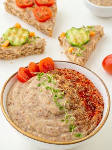 A super easy spread that is truly tasty. It might be simple but is whole food, plant based and thus superbly healthy. The spices I used are actually nutritional powerhouses that give this spread quite an enticing aroma. Enjoy this vegan spread on a loaf of whole wheat bread, in your burrito or on a leaf of lettuce. It will help you stay healthy and lose weight as well!