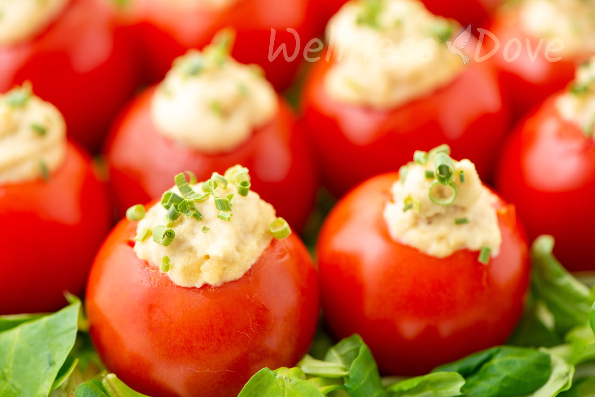 Creamy Cashew Stuffed Tomatoes | WellnessDove