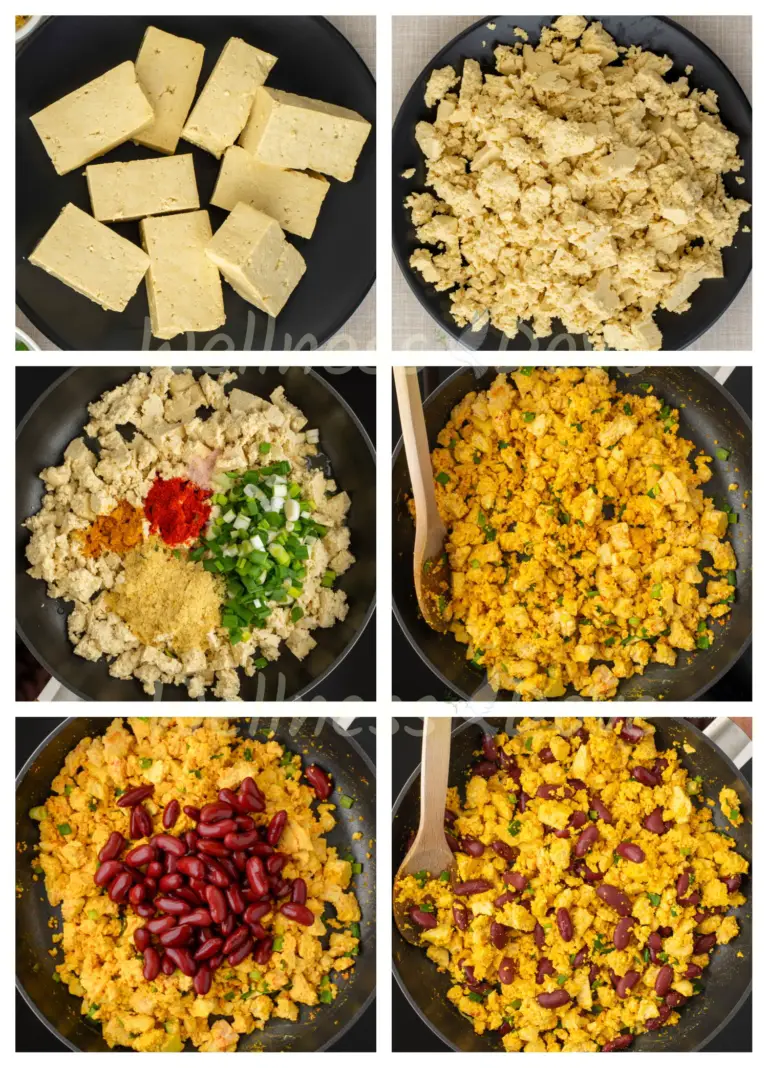 step by step making of the tofu scramble