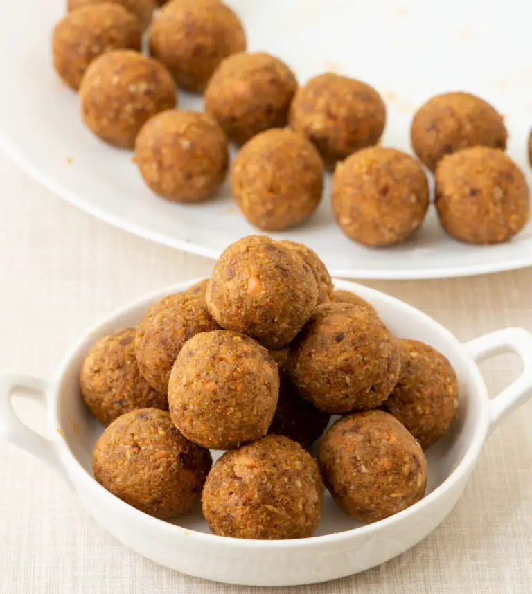 The carrot cake balls in a small plate 