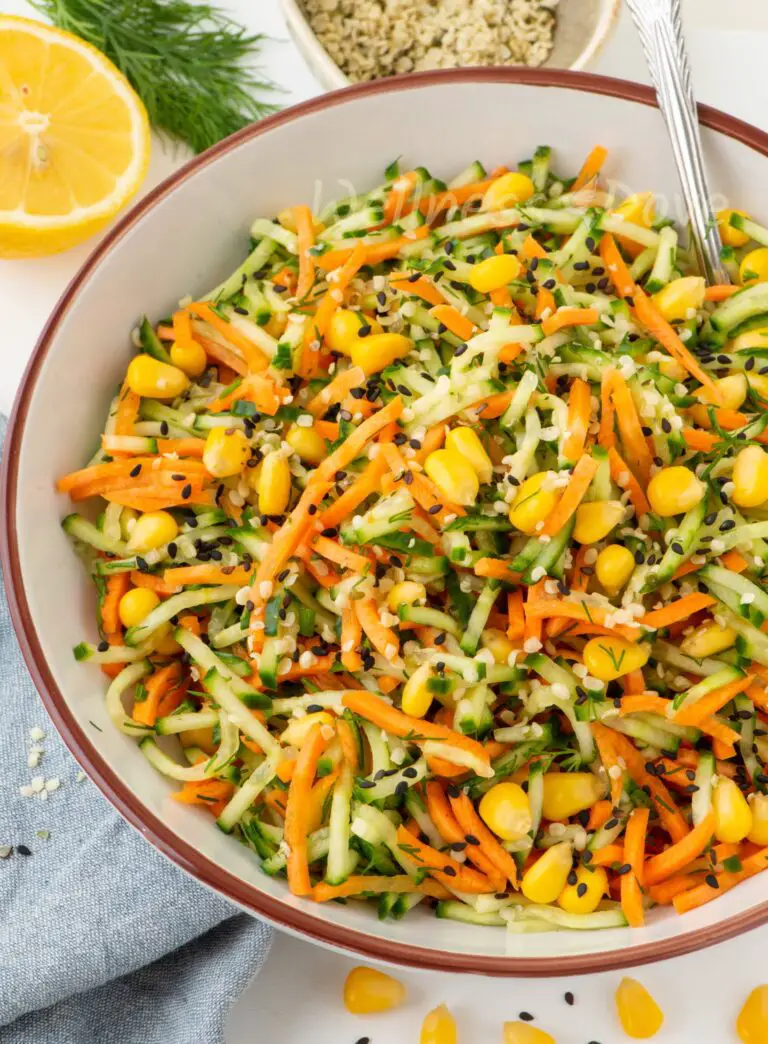 Fresh Cucumber Carrot Vegan Salad | WellnessDove