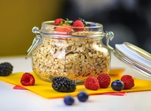 oats in a glass jar