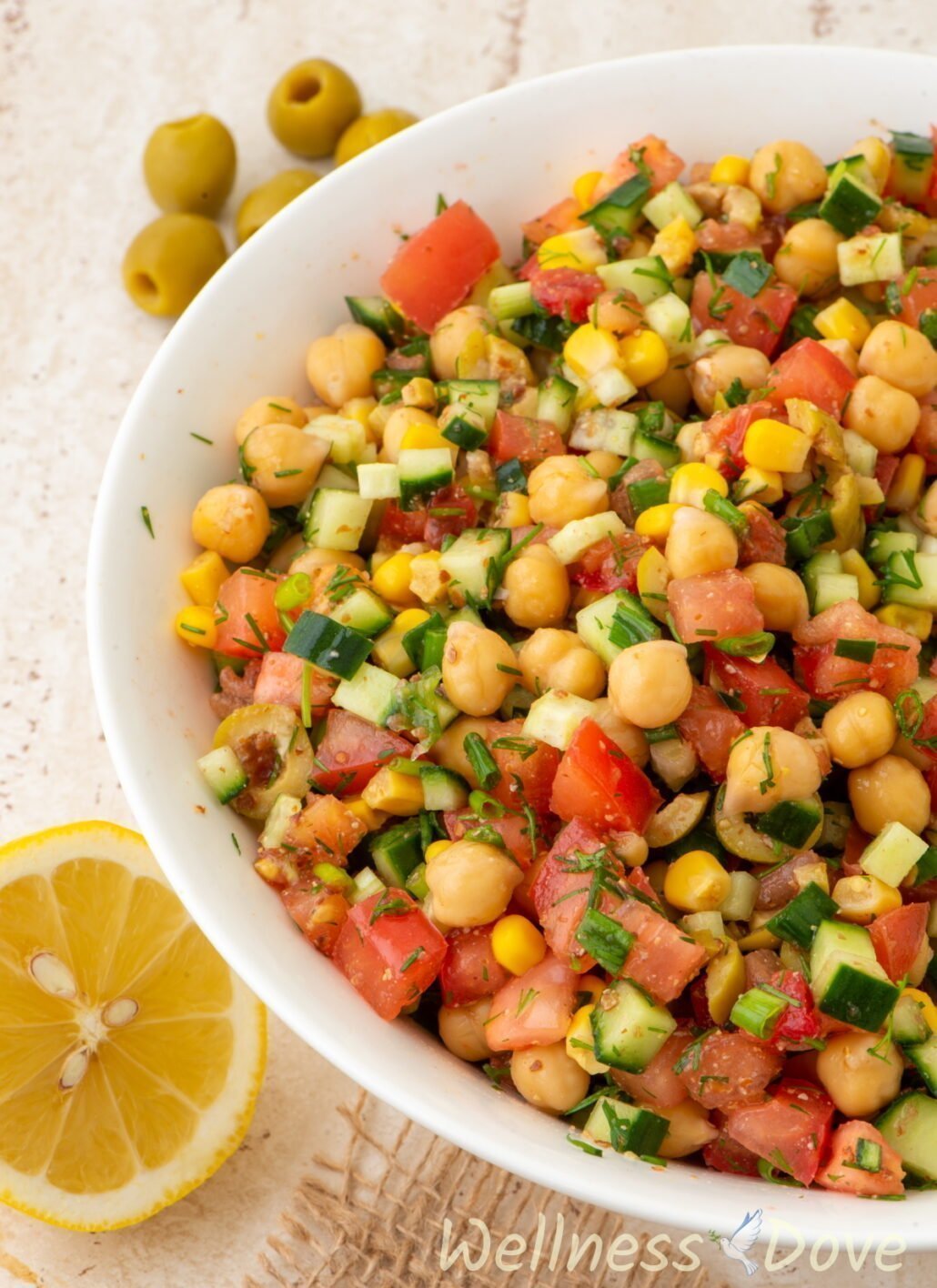 a closeup view of the vegan salad