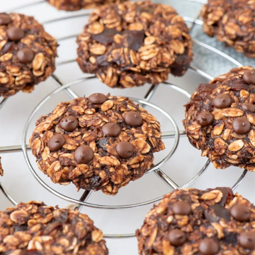 Banana Breakfast Oatmeal Cookie overhead shot