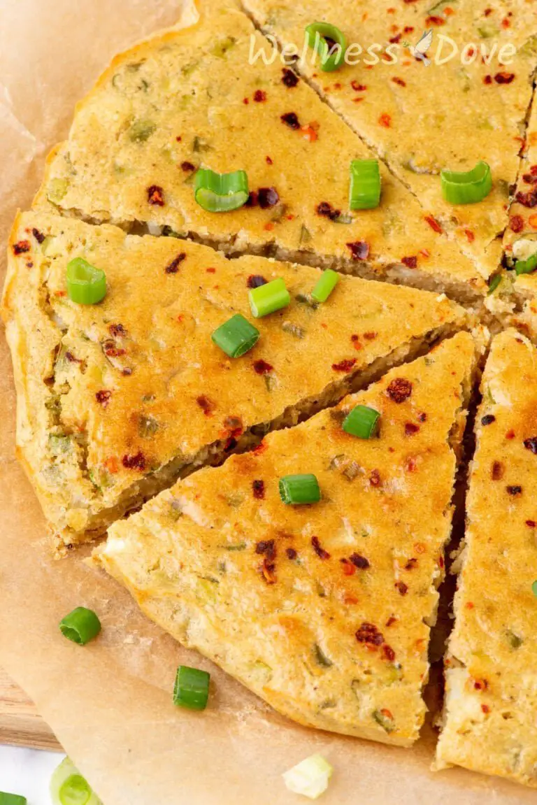 a macro shot of the easy gluten free chickpea flatbread