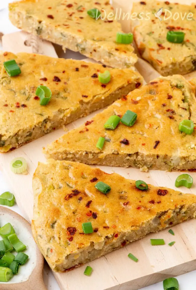 a macro shot of some piece of the easy gluten free chickpea flatbread