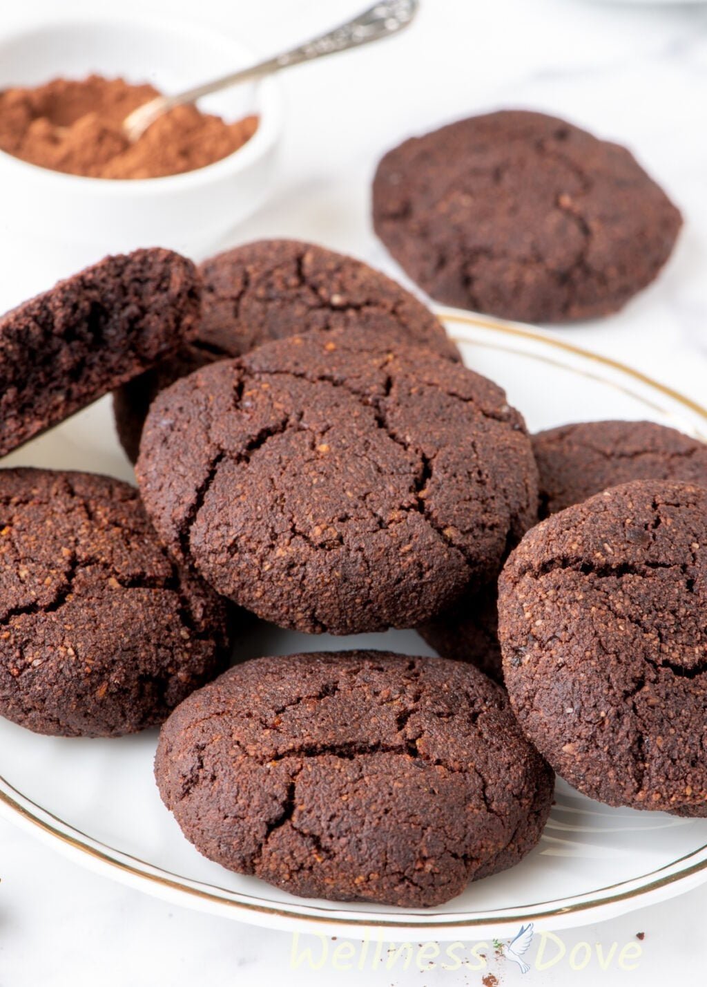 the Easy Chocolate Almond Vegan Cookies in a plate