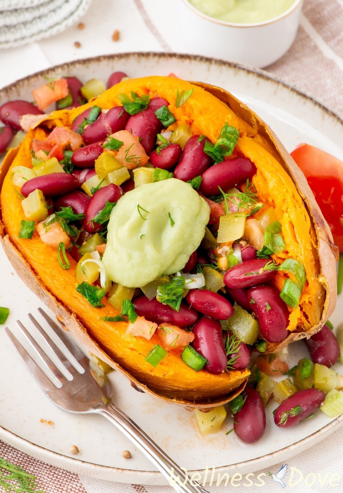 Recipe for Stuffed Sweet Potatoes with Beans | Healthy & Vegan