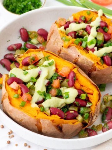 Bean Stuffed Sweet Potatoes Featured image