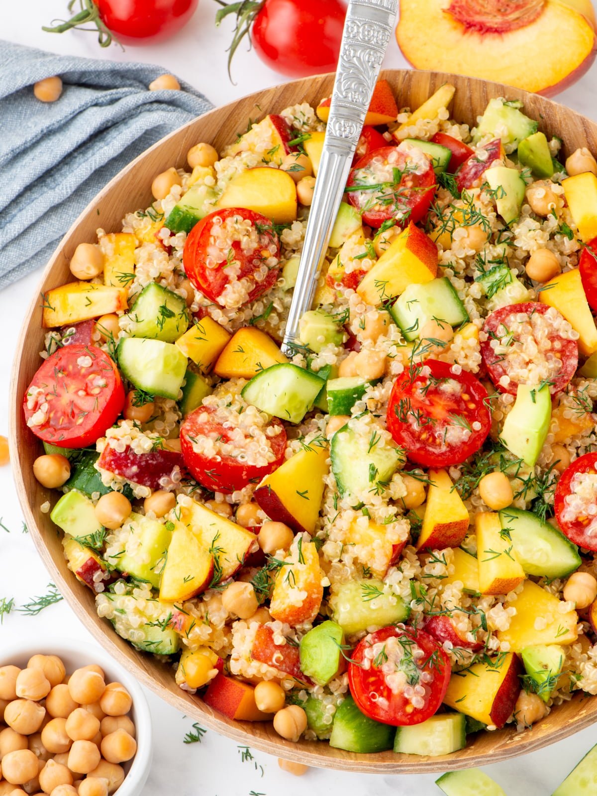 Chickpea Quinoa Salad with Peaches