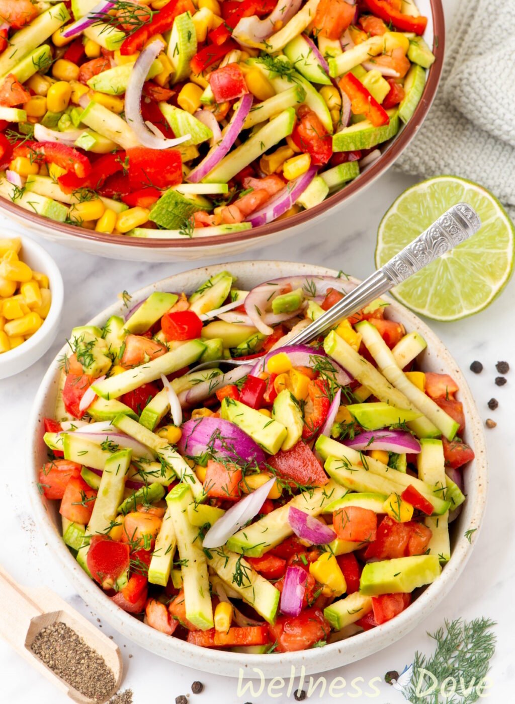 the Zucchini Vegan Salad in a small bowl