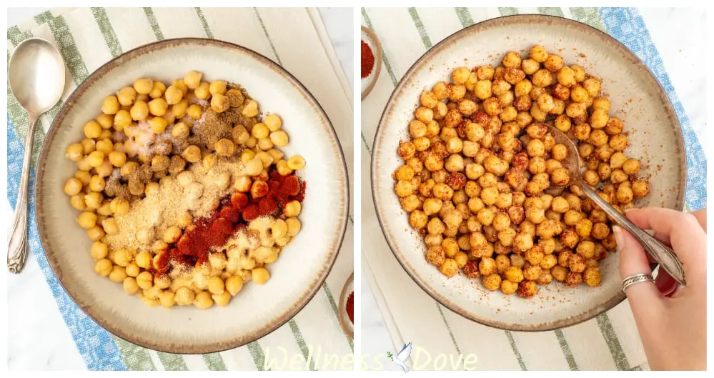 how to season the Oil-free Oven Roasted Chickpeas