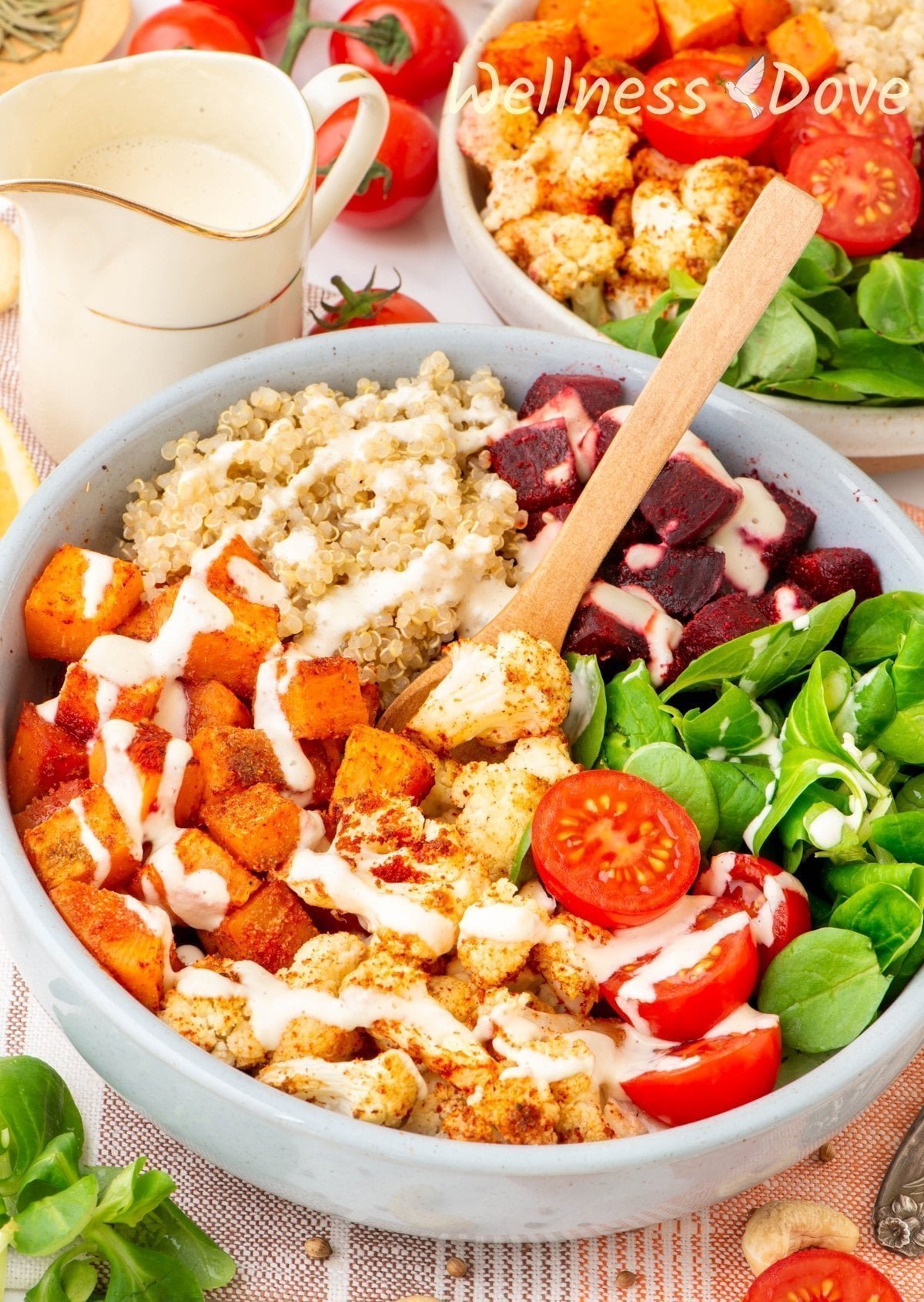 Roasted Cauliflower, Quinoa and Beet Bowl