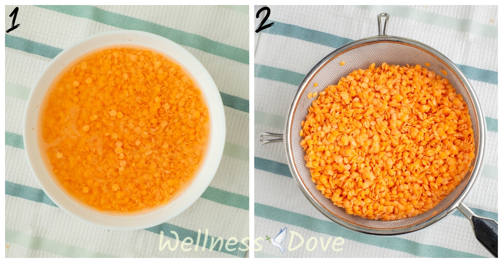 making of the Quick Vegan Lentil Bread Rolls step 1