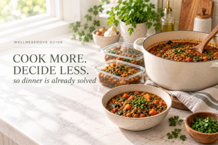 batch cooking plant-based,meal prep without motivation,cook once eat all week,easy plant-based meal prep,batch cooking tips