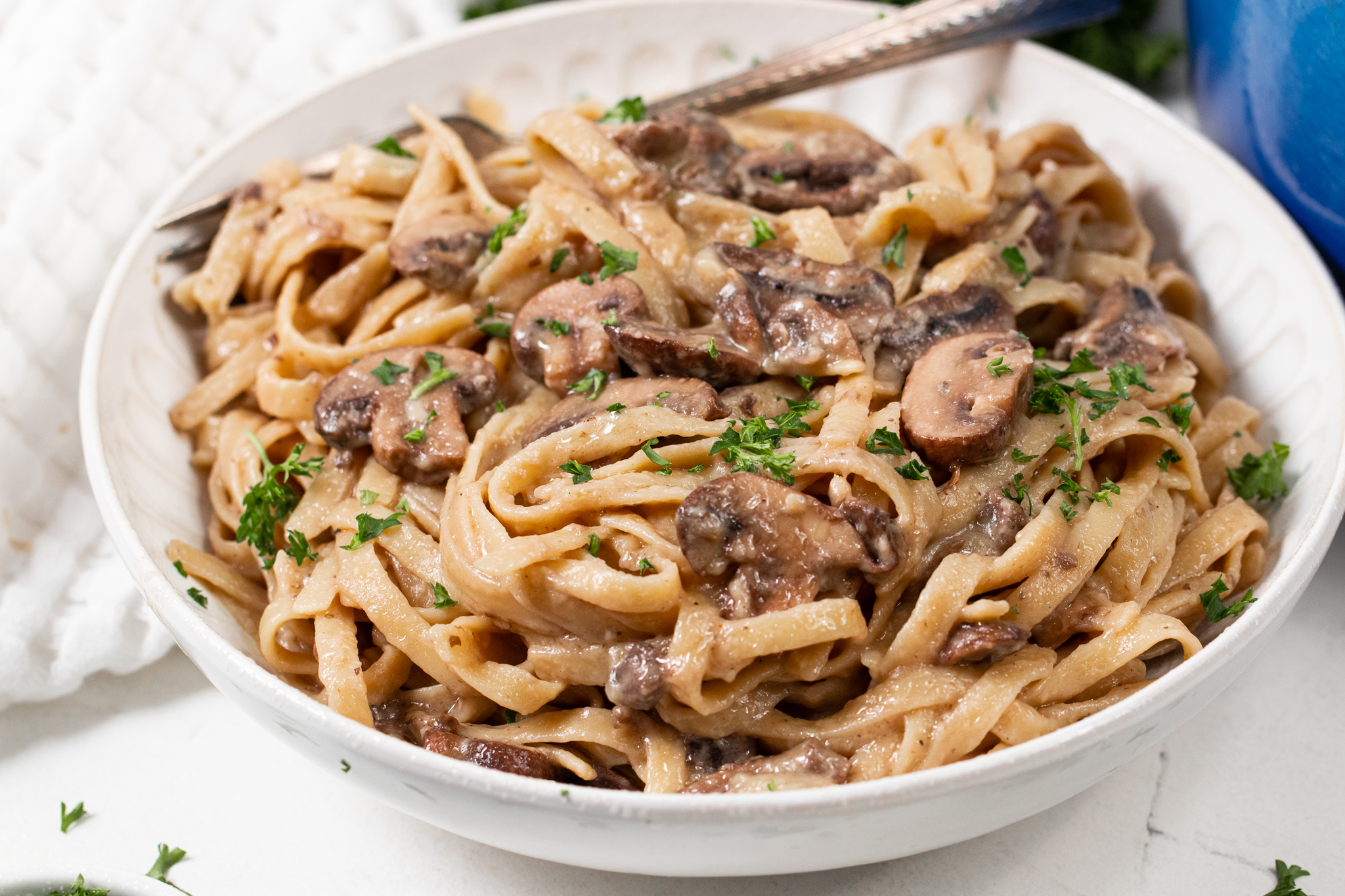One Pot Creamy Mushroom Pasta
