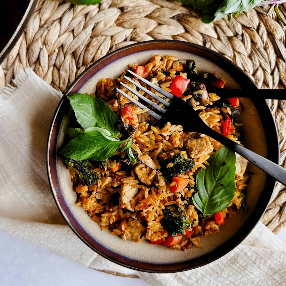 Vegan Thai Basil Fried Rice