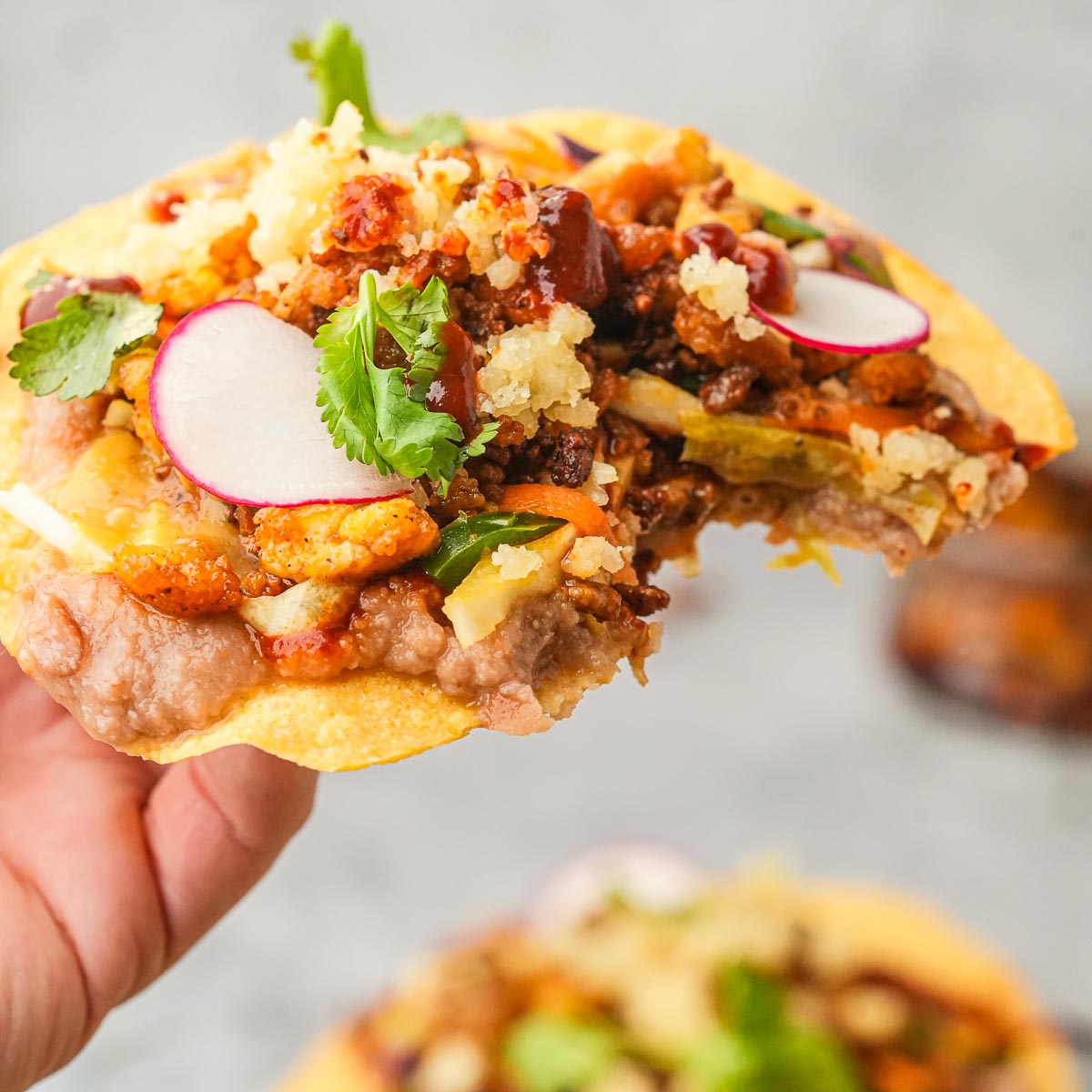 Vegan Tostadas with Tofu Chorizo