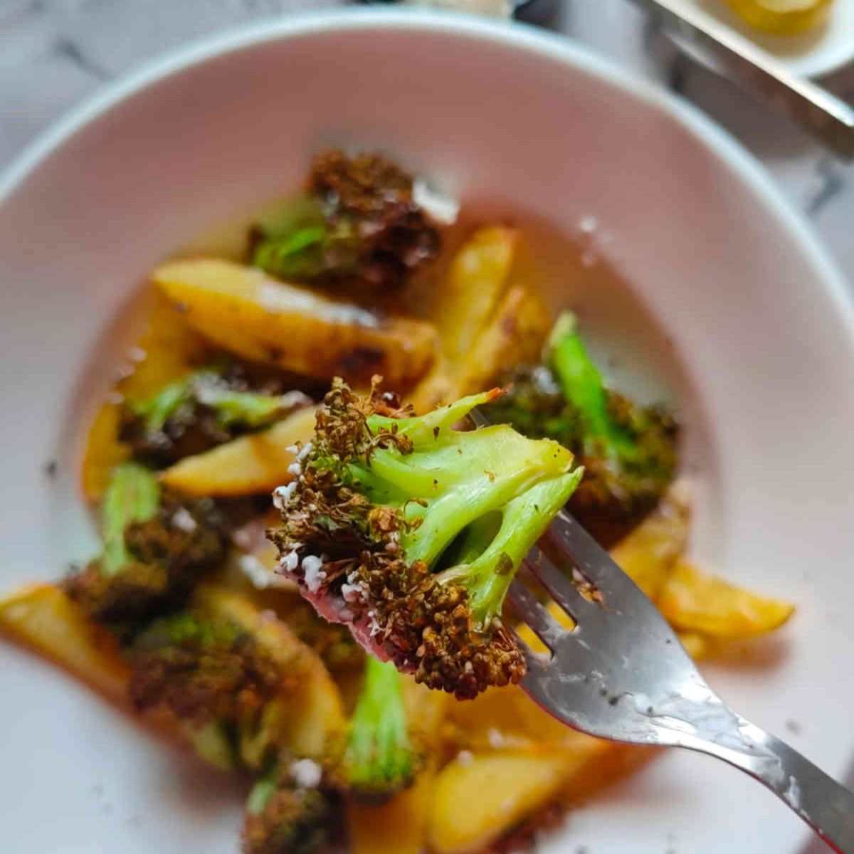 Air Fryer Broccoli and Potatoes