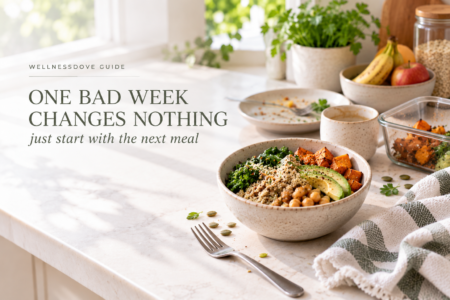 getting back on track after a bad week,consistency over perfection diet,how to restart healthy eating,bouncing back from a bad week,diet consistency tips