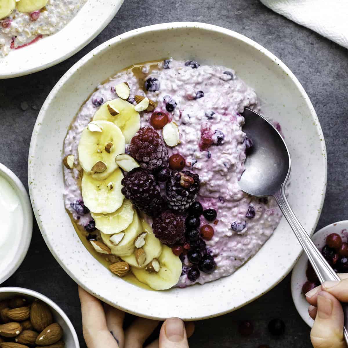 Overnight Oats with Frozen Fruit