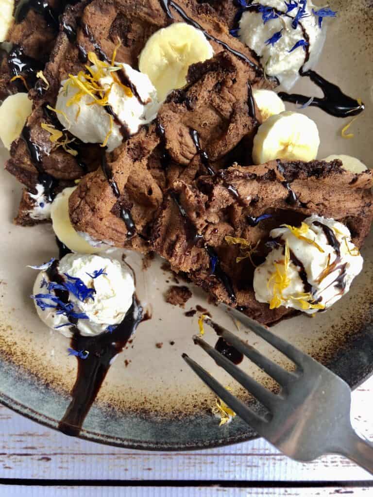 Vegan Chocolate Protein Waffles