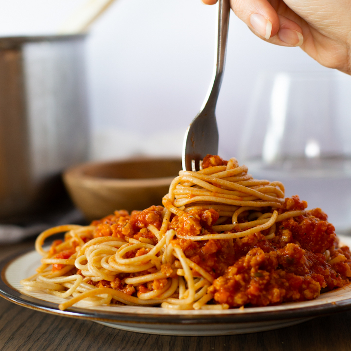 Vegan Spaghetti with Seitan Sauce