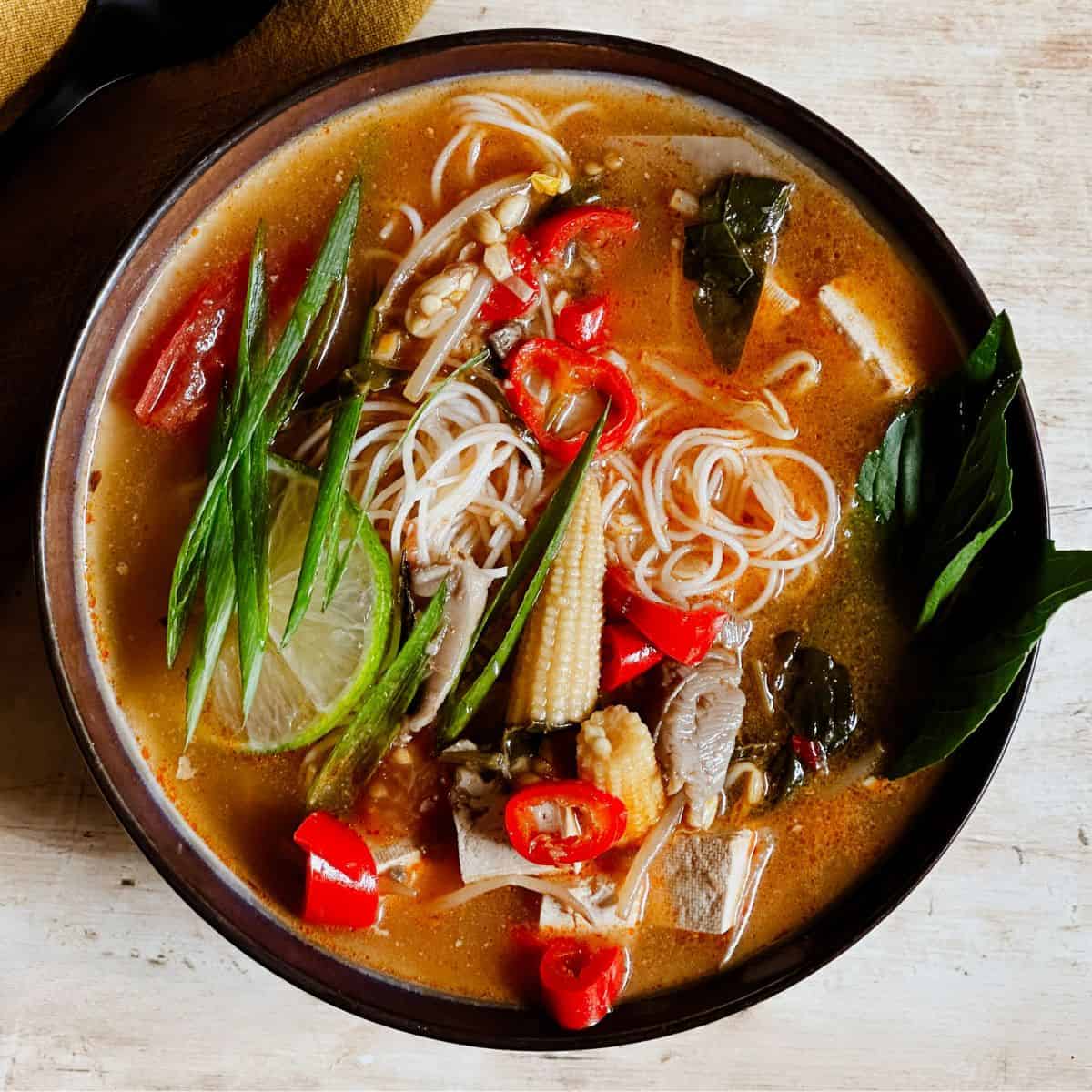 Vegan Tom Yum Noodle Soup