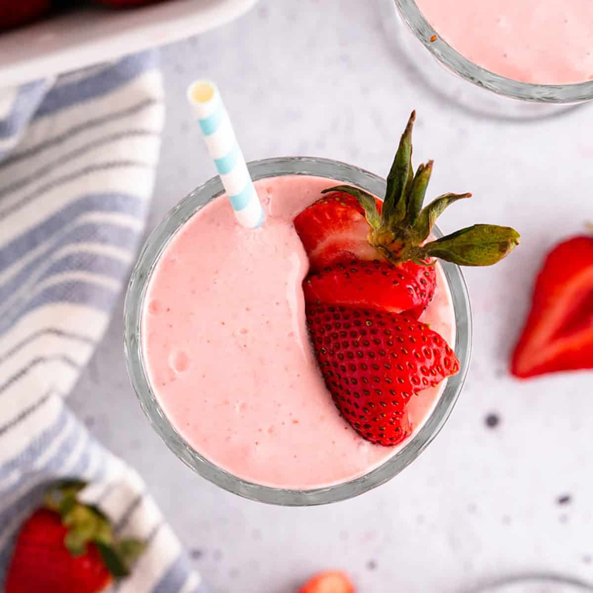 Strawberry Milkshake with Coconut Milk