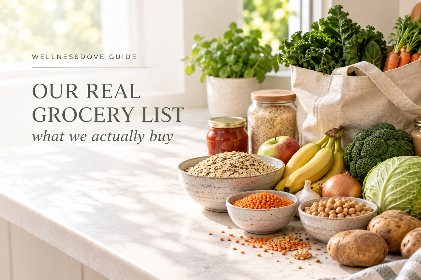 plant-based grocery list,vegan pantry staples,healthy grocery list on a budget,what to buy for a plant-based diet,plant-based shopping list
