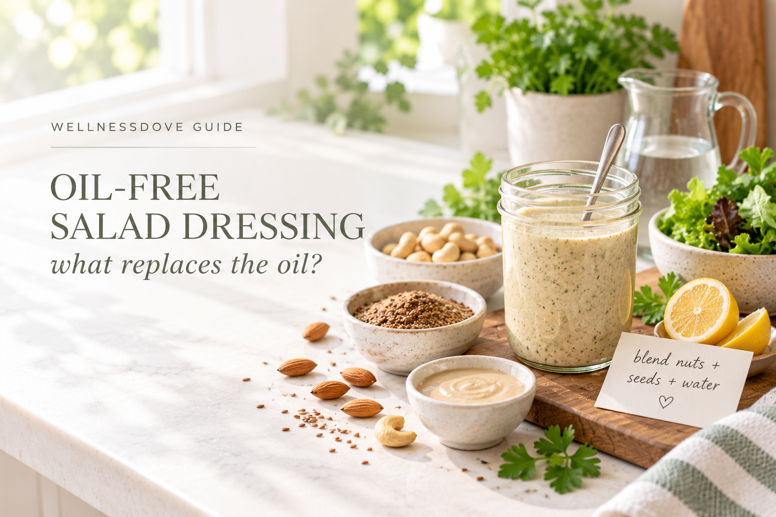 Featured image for the oil-free salad dressing guide