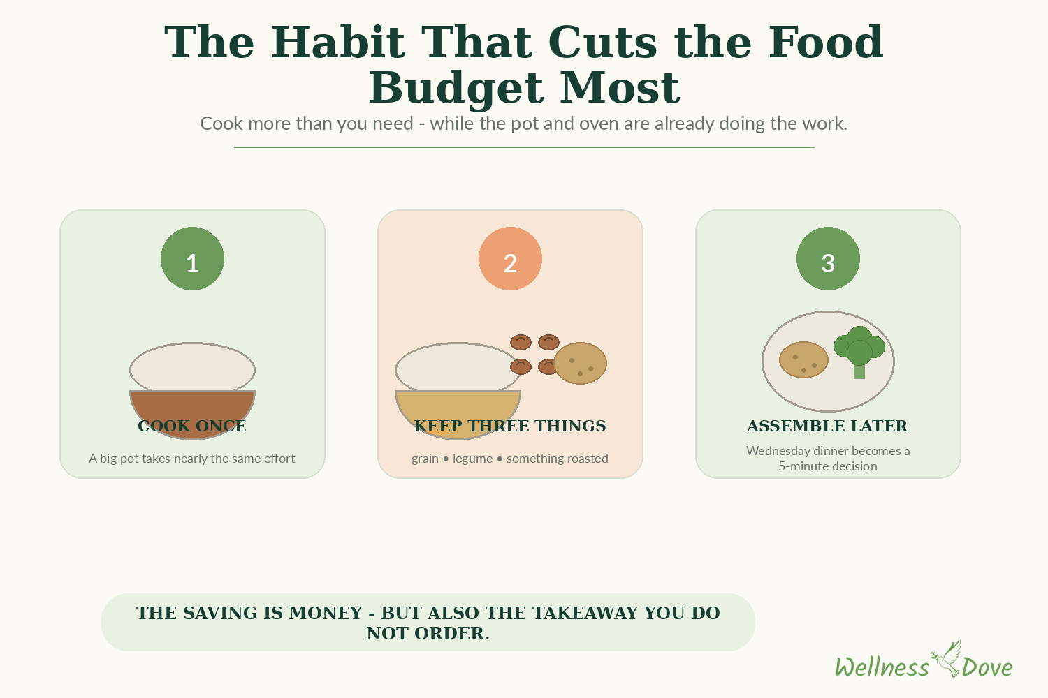 Cook more than you need: the habit that cuts a food budget most