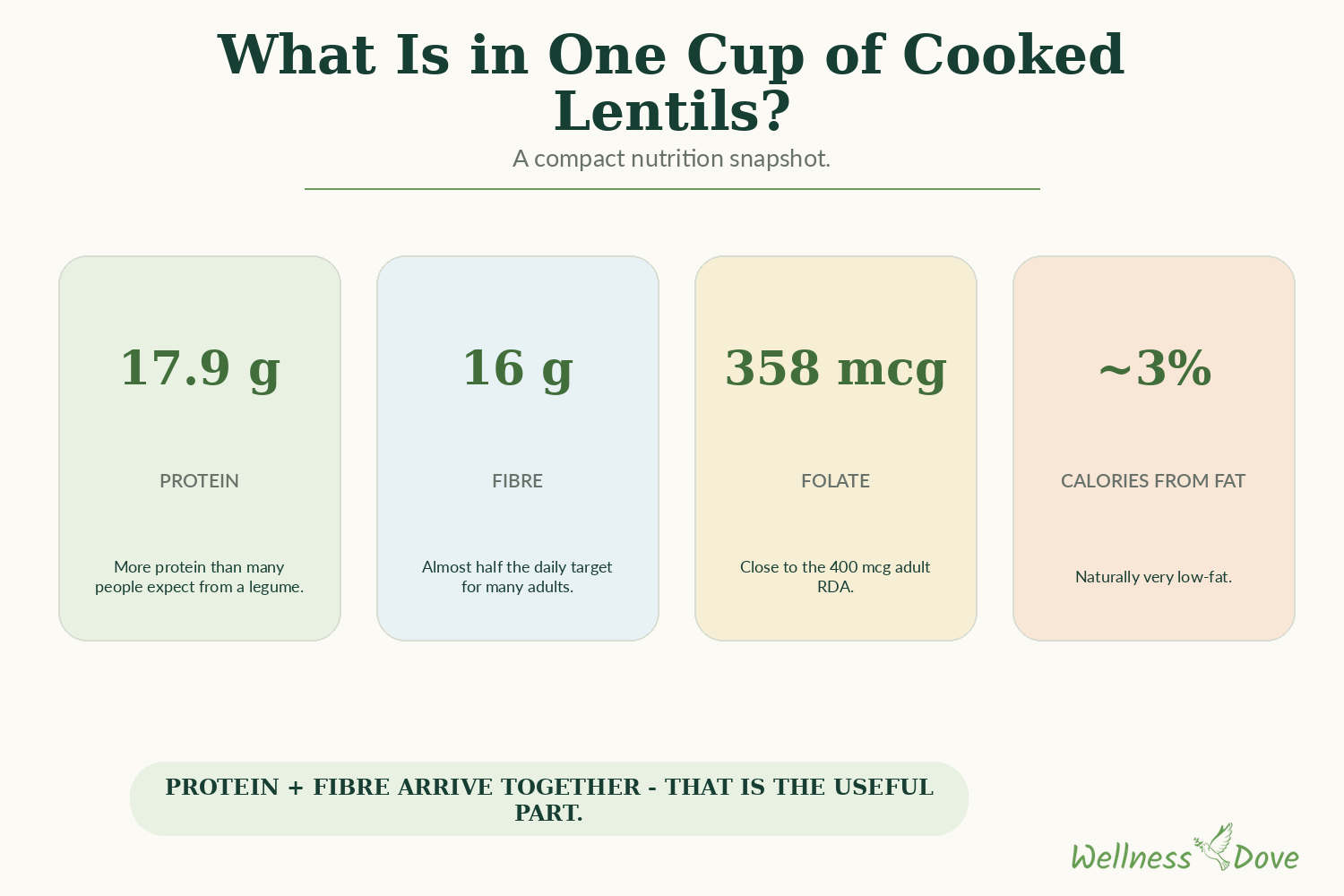 What is actually in a cup of lentils
