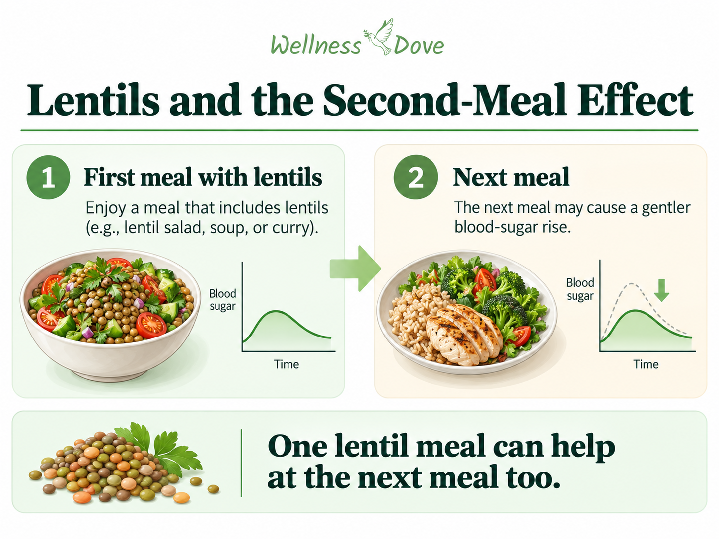 Lentils and the second-meal effect: a lentil meal can lead to a gentler blood-sugar rise at the next meal