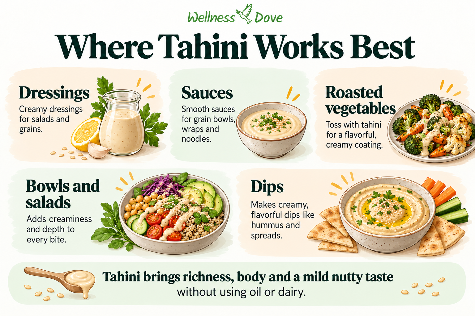 How to make tahini sauce by whisking tahini with citrus, water and seasoning until smooth and pourable