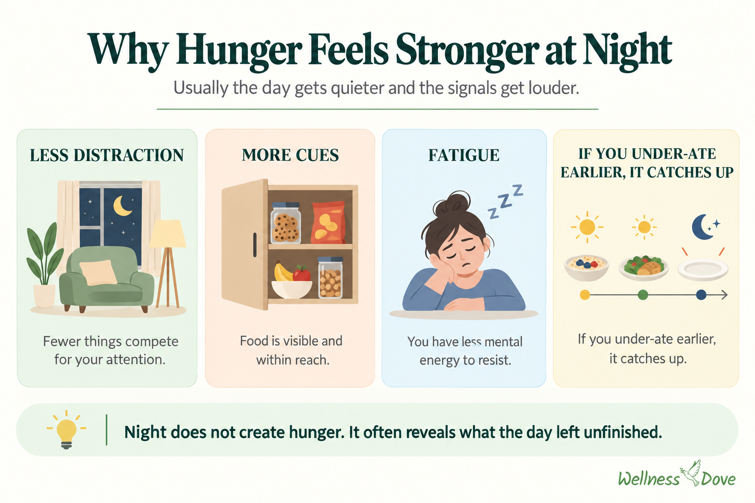 Why hunger and food cues can feel stronger at night